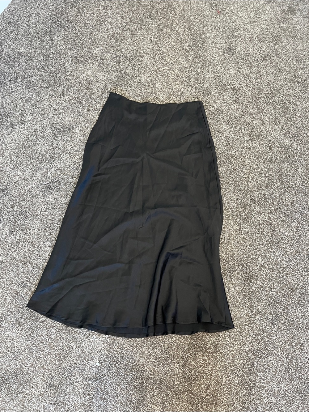 Black Satin Midi Skirt - Classic Women's Skirt